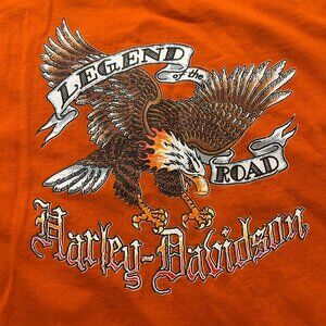 Harley Davidson TShirt Legend of the Road XL Orange Short Sleeve Biker Shirt